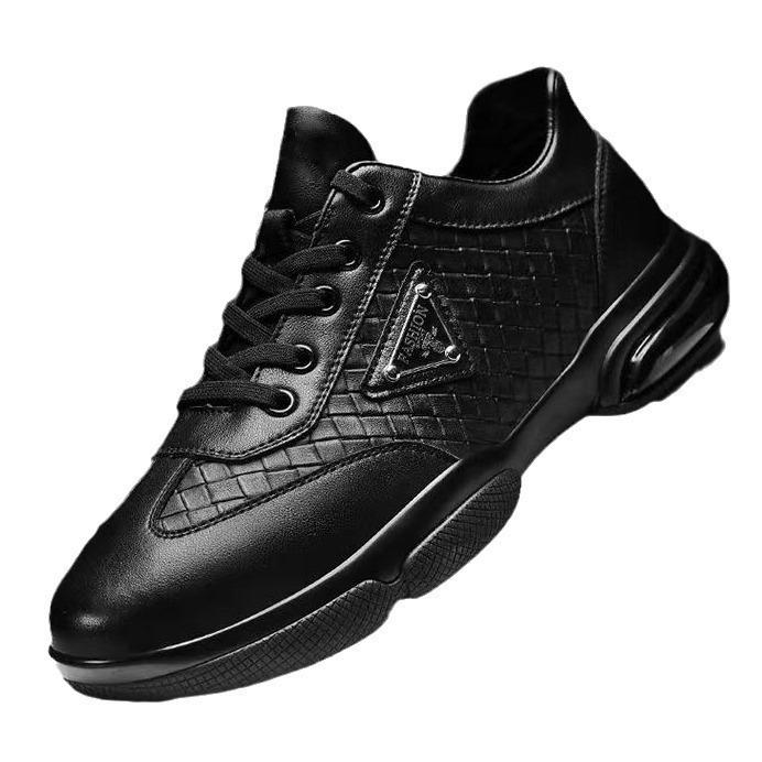 Men's Windproof Waterproof Leather Shoes: Autumn Winter Thick Sole, Comfortable, Casual, Korean Style Trend