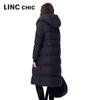 Jinyujie Women's 2025 Winter Hooded Long Puffer Down Jacket