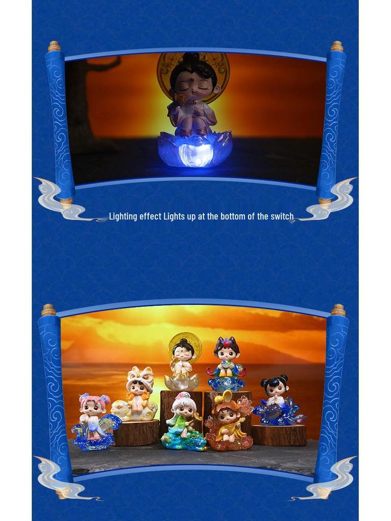 Kreative Verzierung im antiken Stil: Berg- und Meeresdesign Schreibtischdekoration - Niedliches Mädchengeschenk Blind Box