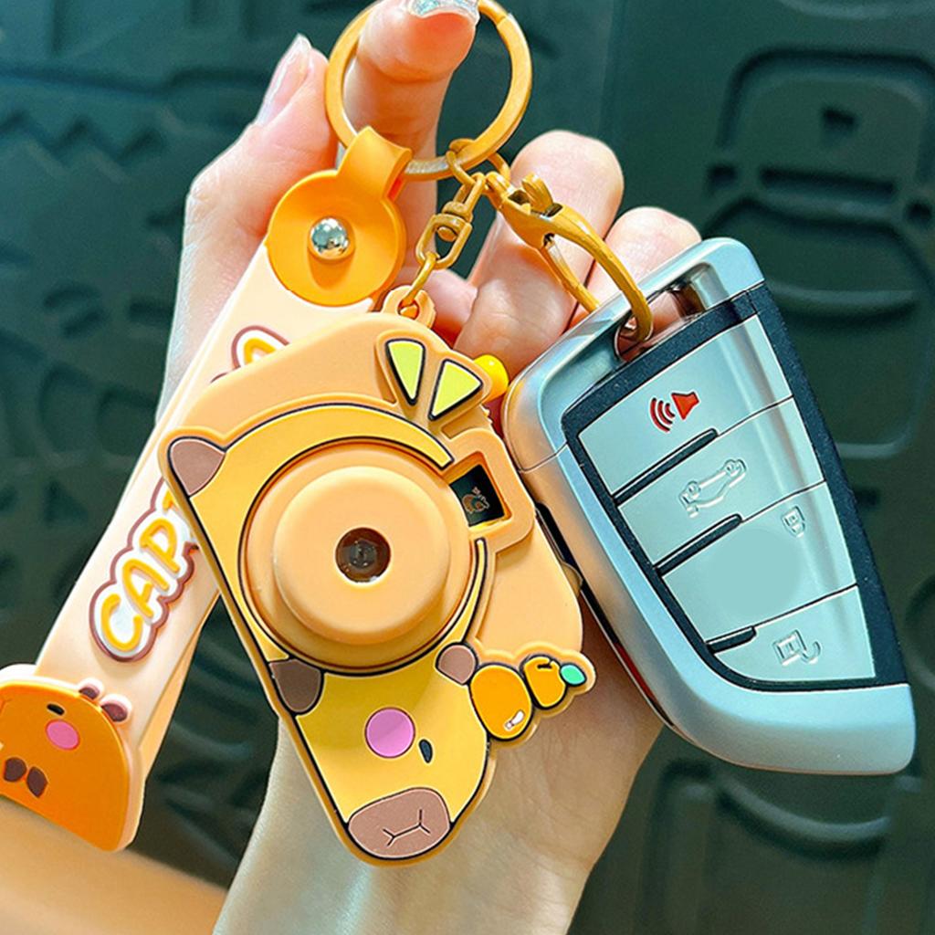 Creative Capybara Camera Keychain Feature Projection Fun Design Multiple Color Bag Hanging Decoration Accessory Gift