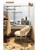 Cream Style Lamb Wool Makeup Chair with Rotatable Backrest - Perfect for Girl's Bedroom or Desk.