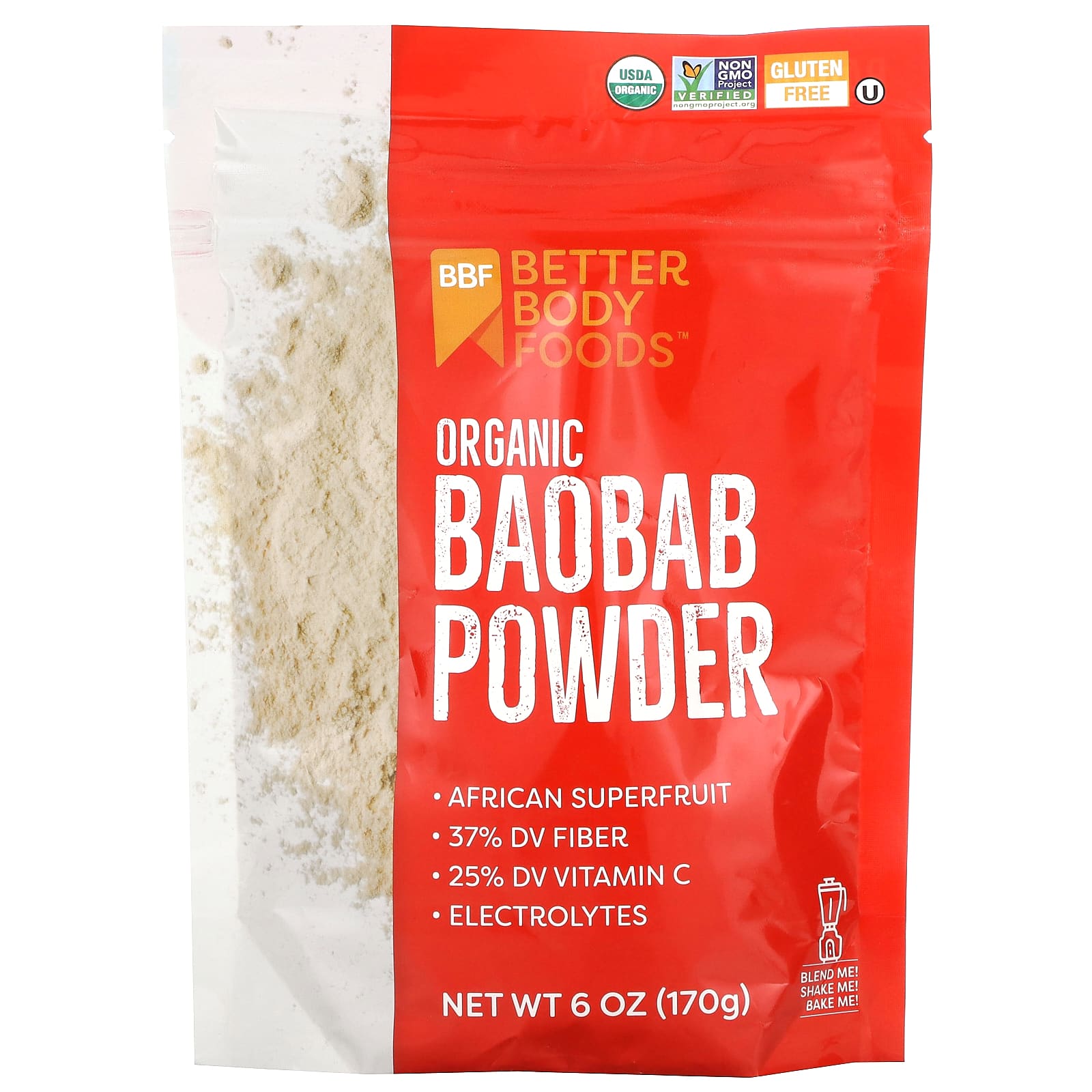 

BetterBody Foods, Organic Baobab Powder, 6 oz (170 g)