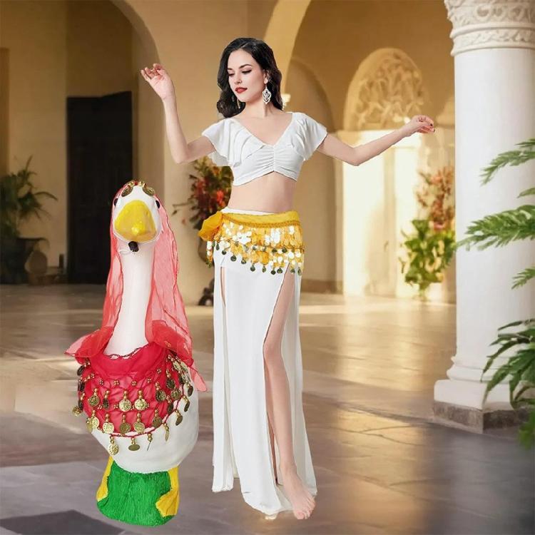 2 Peças Roupas de Dança do Ventre Fantasia Cigana Traje de Dança do Ventre Lenço de Quadril com Moedas Lenço de Cabeça