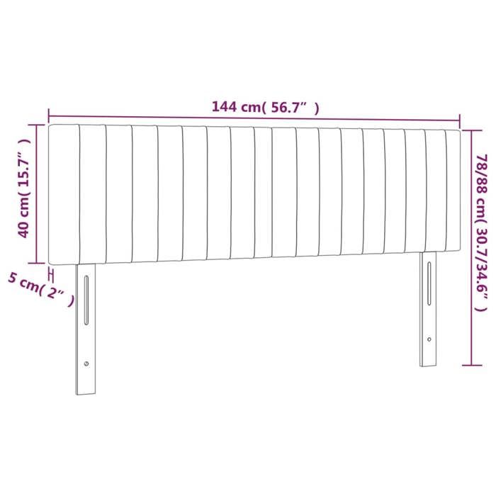 VidaXL LED Headboard Bedroom Furniture Double Bed Accessory Head of Bed Frame Interior Cream 3121853