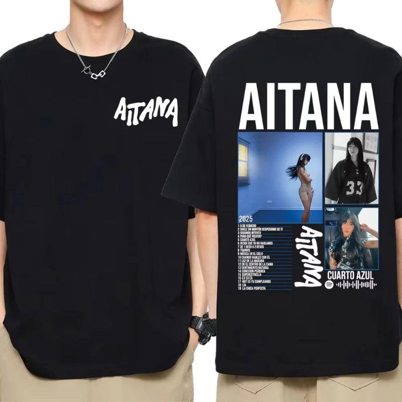 Harajuku Fashion Aesthetic Short Sleeve T-shirt Pop Singer Aitana Cuarto Azul Tour Graphics T Shirts Men Women Cotton Tee Shirt