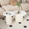 Modern Minimalist Round Sintered Stone Coffee Table - Perfect for Small Apartments and Living Rooms