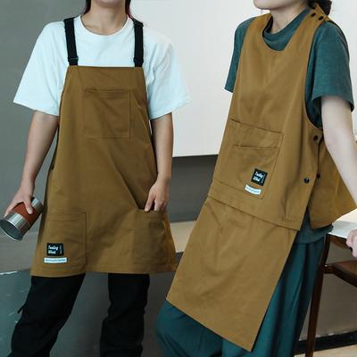 Küchen Catering Café Arbeit Wasserdichte Schürze mit Taschen Schmutzabweisend Abnehmbar Herren Damen Friseur Barista Schürze Weste