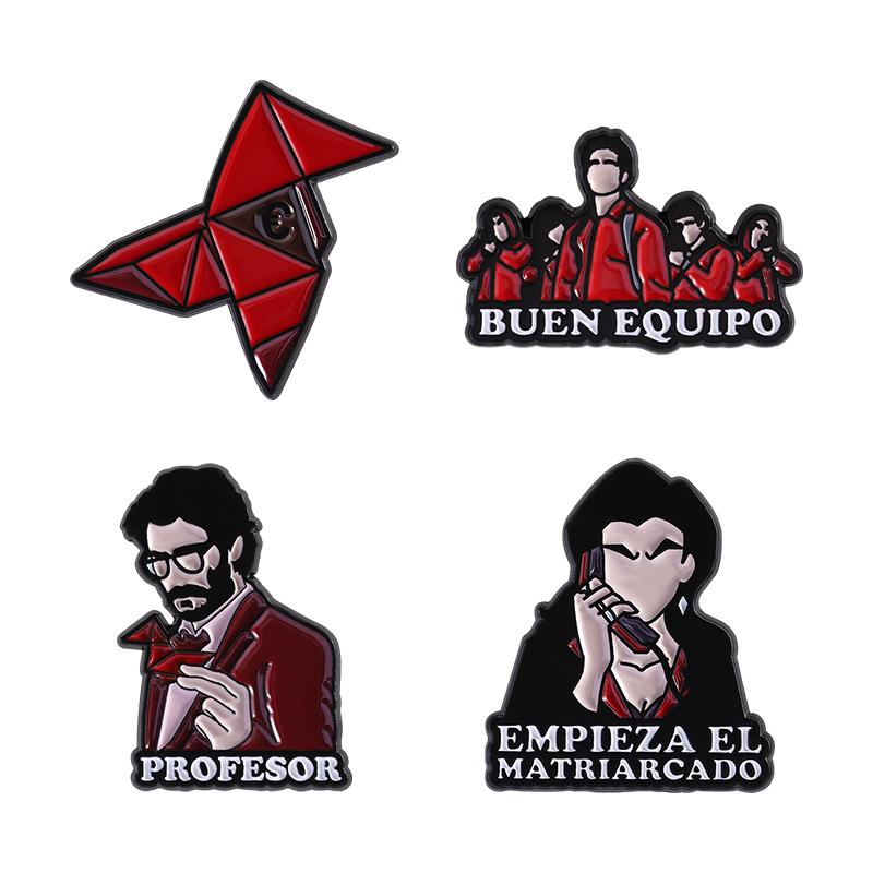 3-5PCS/Set Anime Movies Character Enamel Pins Day of the Dead Green Mask Man Brooches Lapel Badges Jewelry Gift for Friends
