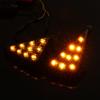 2x Motorcycle 12V Euro Triangle Flush Mount Turn Signal Smoke Amber LED Light AP