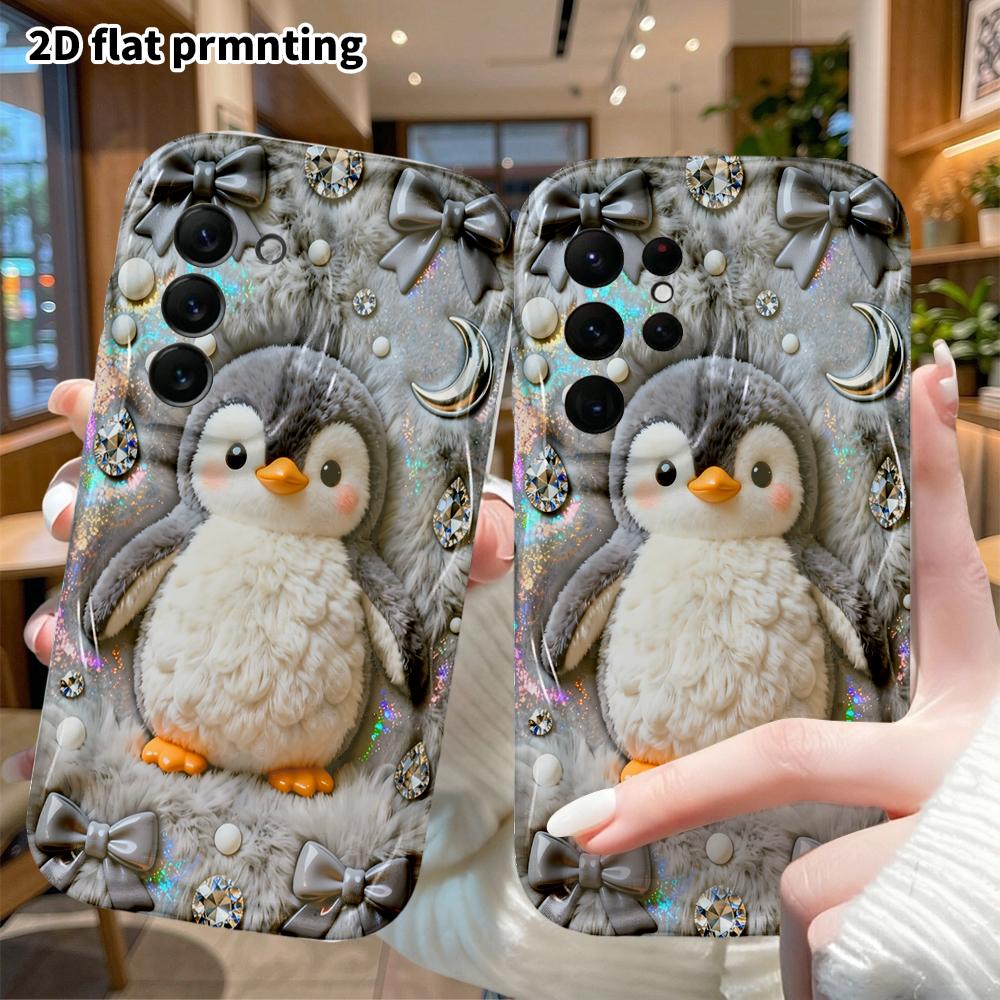 Phone Case: 2D Flat, Suitable for Samsung Galaxy A34 A35 M05 M06 S20 S22 S21 FE Plus 5G Protective Case, Gray Little Penguin, Perfect Holiday Gift for