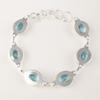 Sky Blue Topaz Gemstone 925 Sterling Silver Jewelry Handmade Women Bracelet 8.5" RB-2-5