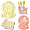 Daisy Themed Birthday Party Tableware Disposable Paper Plate Paper Cup Paper Towel Children'S Birthday Party Decoration