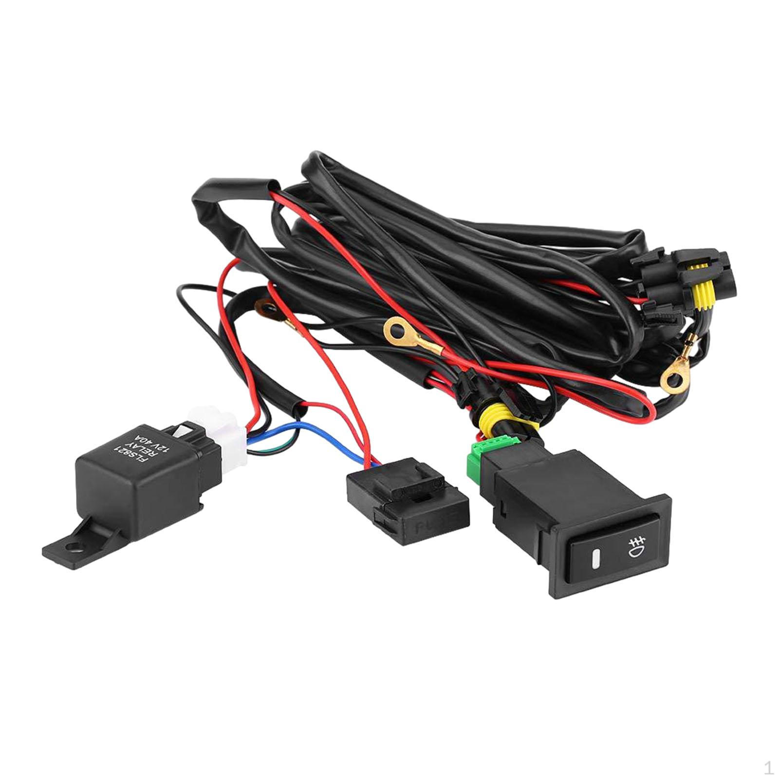 

Fog Light Lamps Wiring Harness Set Car Accessories 12V 40A Relay Fuse Easy to Install Spare Parts