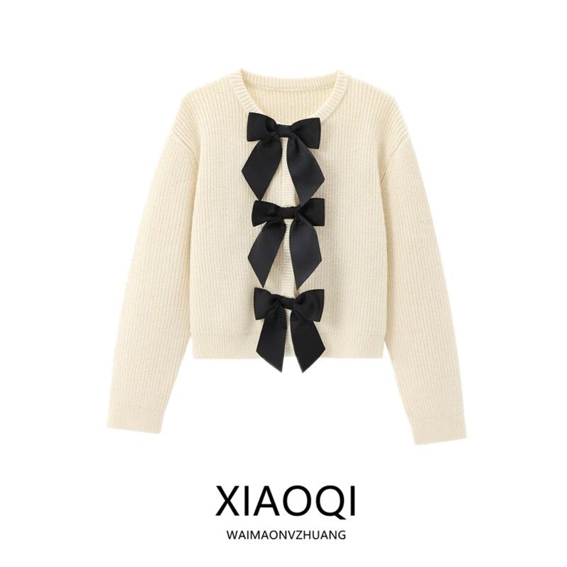 Fashion Wind 2024 Autumn New Design Sense All-Match Soft Slim Fit Round Neck Long Sleeves Knitting Cardigan 1255053