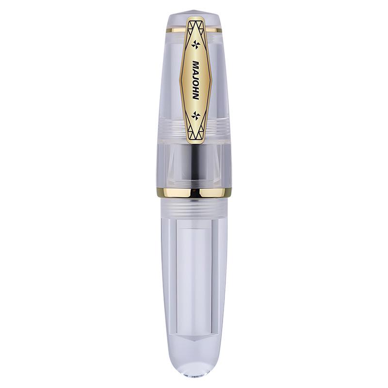 MAJOHN Mo Jiang Q3 Penna Stilografica Colorata Trasparente con Pennino Lrgo Placcato Oro - Design Carino Unisex Panciotto