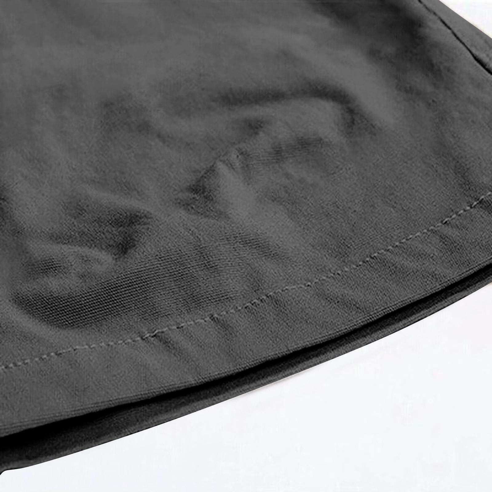 Мужские спортивные хлопковые льняные повседневные свободные шорты Повседневные пижамы — фото 7