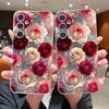 Oil Painting Rose Flowers Pattern Case For Samsung Galaxy A57 A37 A17 A56 A36 A26 A16 A55 A35 A15 A54 5G Luxury Leather Texture Silicone Cover