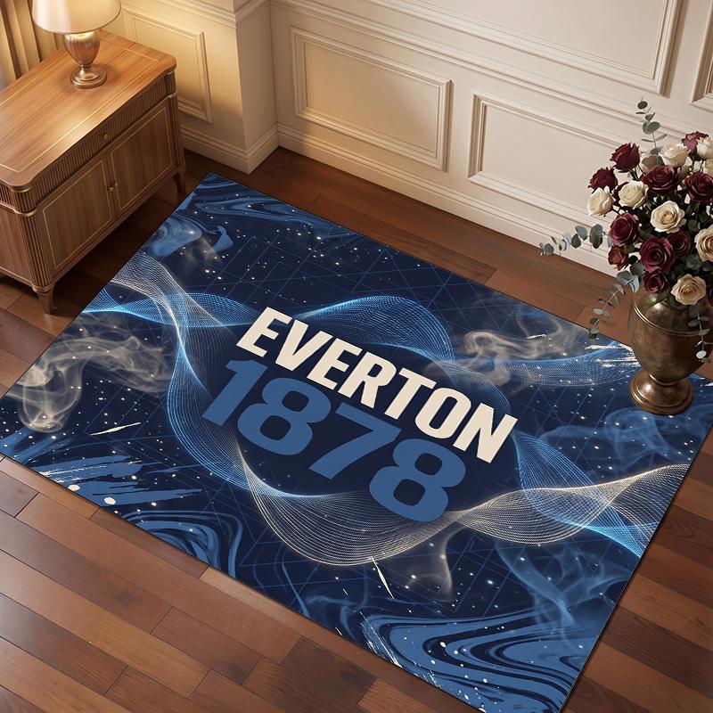 Tappeto in Velluto di Cristallo con Stampa Calcio Everton, Comodo Assorbente d'Acqua Antiscivolo Tappeto per Pavimenti Interni