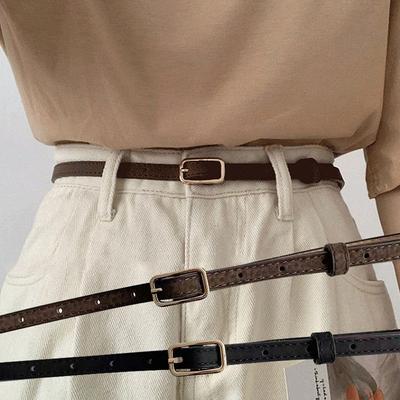 Casual PU Leather Belt Luxury Design Jeans Waist Belt Women Thin Belts