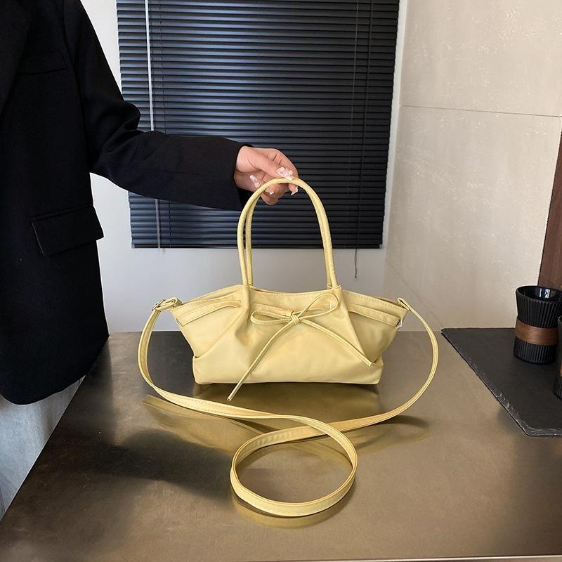 

2026 Pleated Bag for Women Large Capacity New Style Summer Niche Design Single Shoulder Underarm Bag Tote Bag For Work жовтий