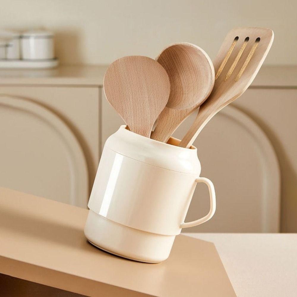 Plastic Double Layer Chopsticks Cage Detachable Large Capacity Cutlery Drain Rack Drainage with Handle Cutlery Organizer Kitchen