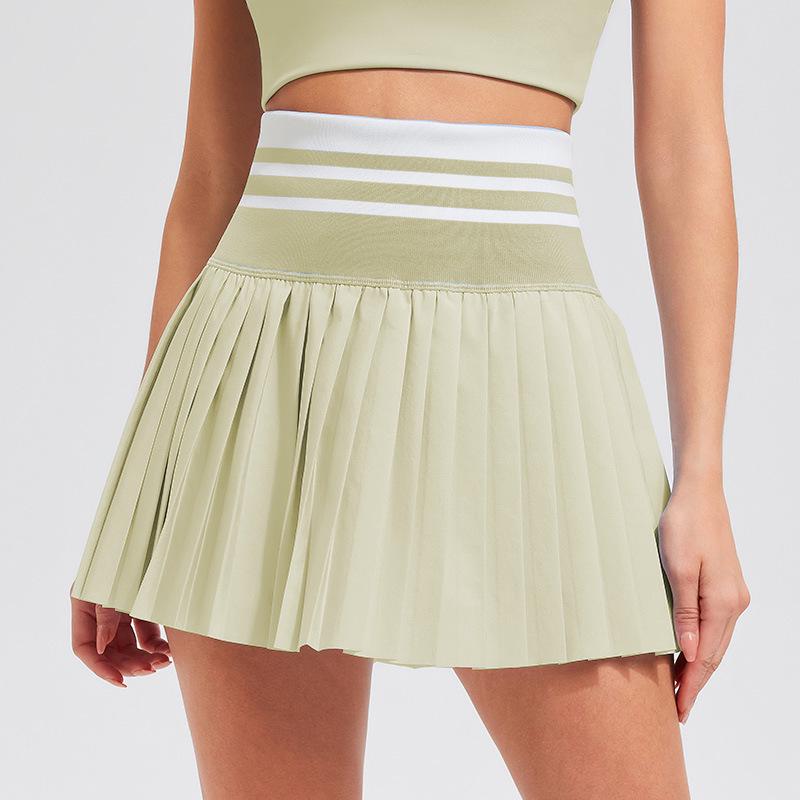 Cai Jue Women's Pleated Tennis & Badminton Skirt with Built-in Shorts & Pockets, Anti-exposure Design