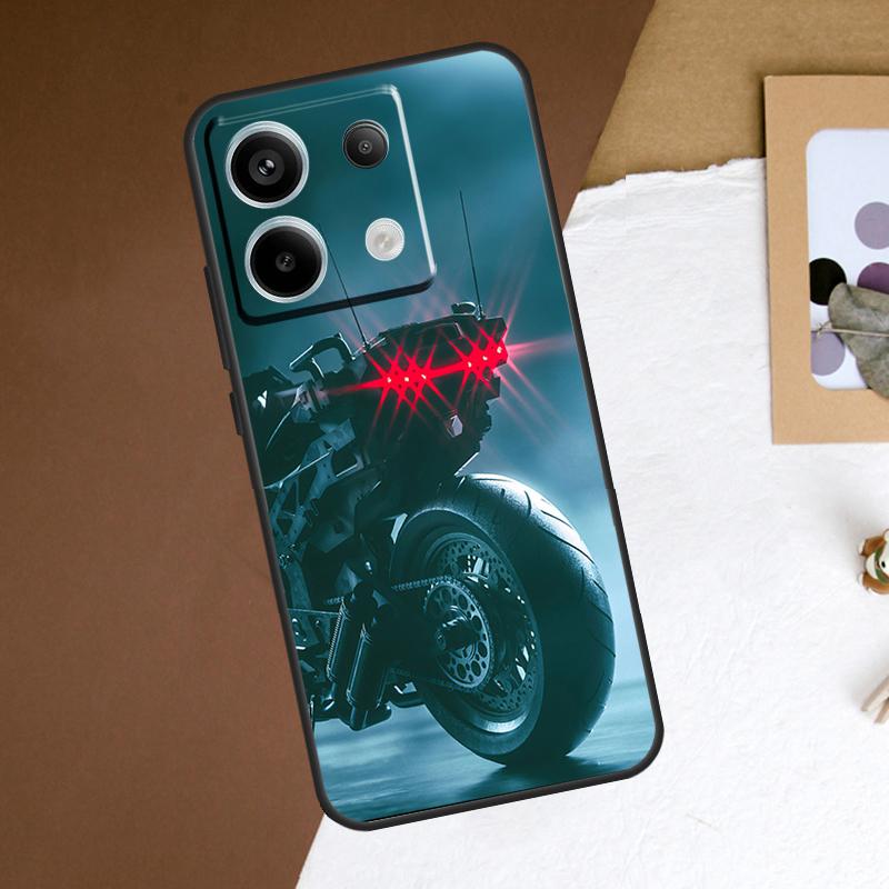 Neon Motorcycle Biker Phone Case For Redmi Note 12 13 Pro Plus 9 10 11 Pro 9S 10S 11S 12S Redmi 10C 12C 13C Cover