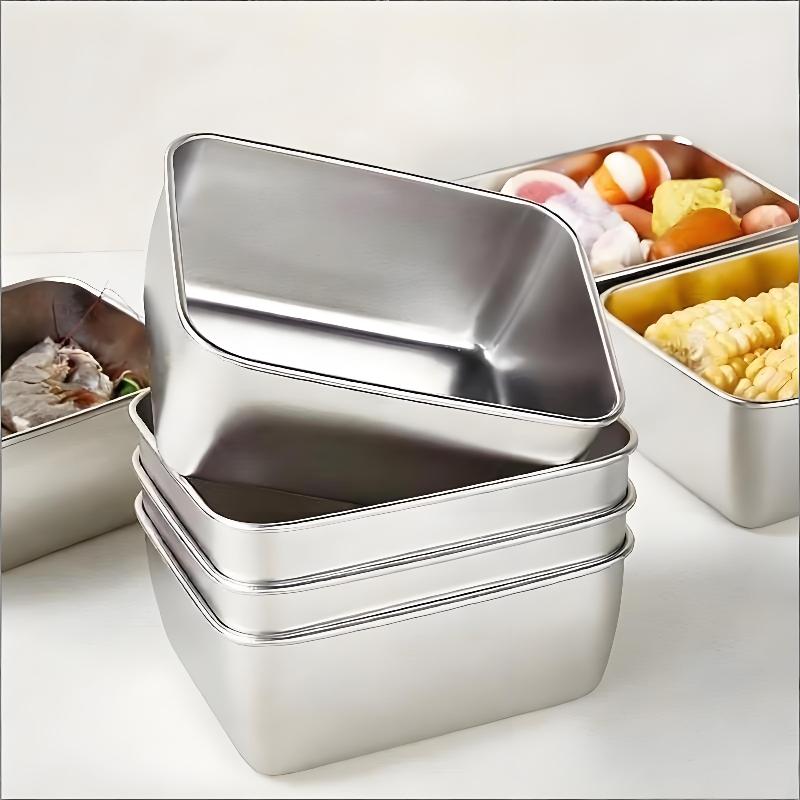 1Pcs/2Pcs Stainless Steel Food Storage Containers With Lids Leakproof Stackable Reusable For Camping Picnics School