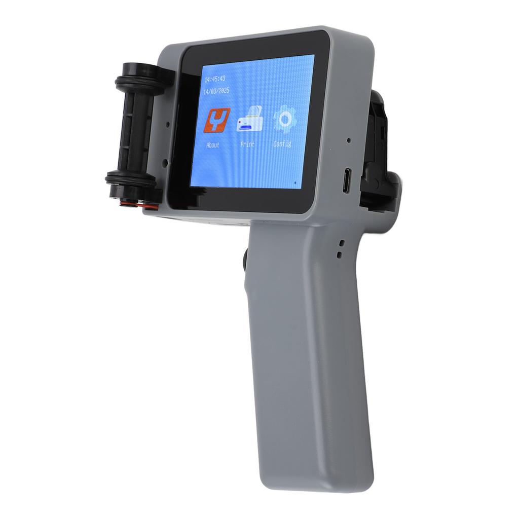 Handheld Inkjet Printer Silver Color 12.7mm HD LED 4.3 Inch Touchscreen Multifunctional Compact Coding Machine for