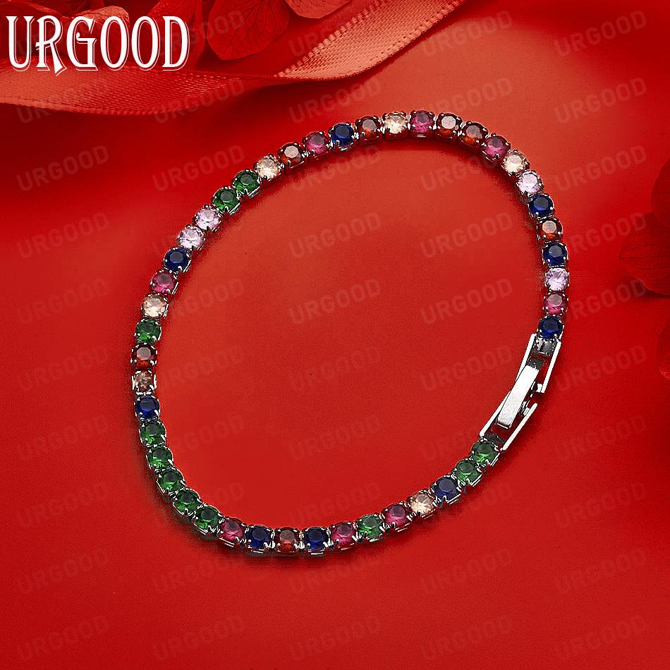 925 Sterling Silver AAA Zircon Side Chain Exquisite Bracelet Gift Jewelry 20CM