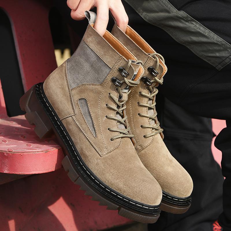 Spring Autumn Mens Boots Vintage Men Casual Shoes Outdoor Ankle Boots Fashion Shoes Motorcycle Suede Boots Male Comfortable Shoe