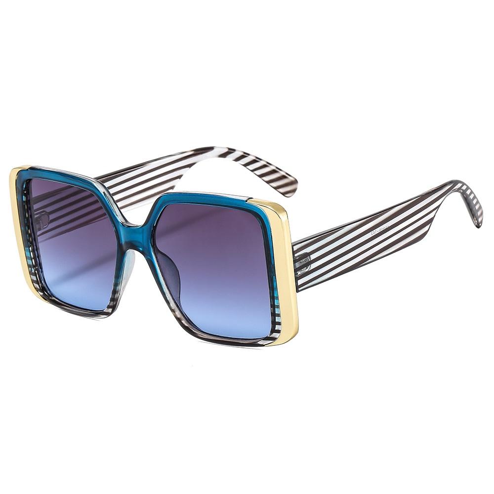 Cool Colorful Square Sunglasses Vintage UV400 Protection Blue Green Unique Eyewear Shades For Women Men Fashion