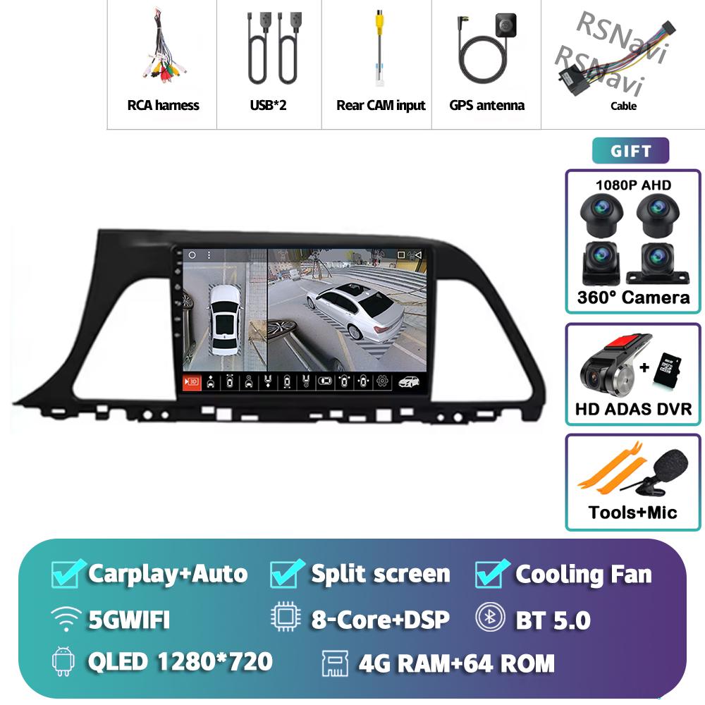 Android 14 Carplay Car Radio For Hyundai Sonata 9 2015 - 2018 Multimedia Video Player Navigation GPS Stereo 2Din Head Unit Auto