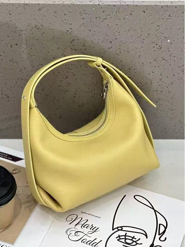 2025 Women's Genuine Leather Cowhide Crescent Bag - Versatile Korean Style Dumpling Texture