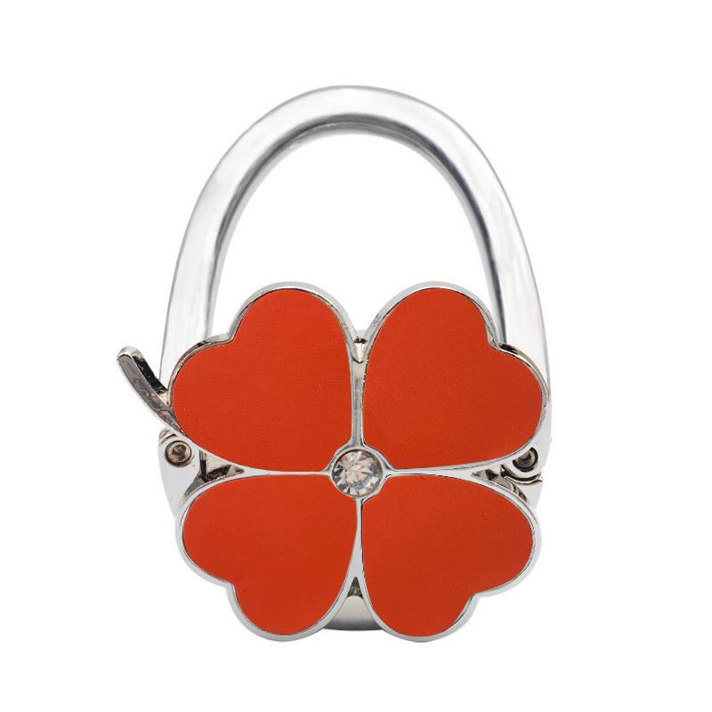 Four-Leaf Clover Enamel Handbag Hook - Zinc Alloy Hanger