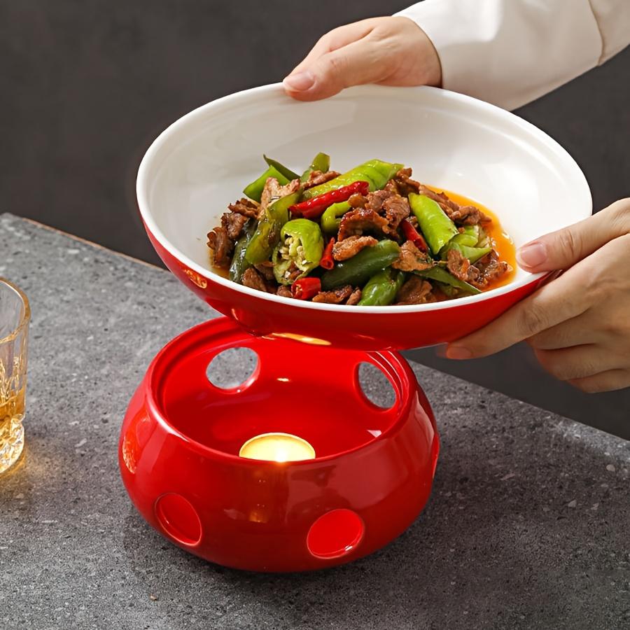 1 Set Insulated Hot Pot Plate Base with Heating Function, Commercial Ceramic Dish for Restaurants and Dining Ware