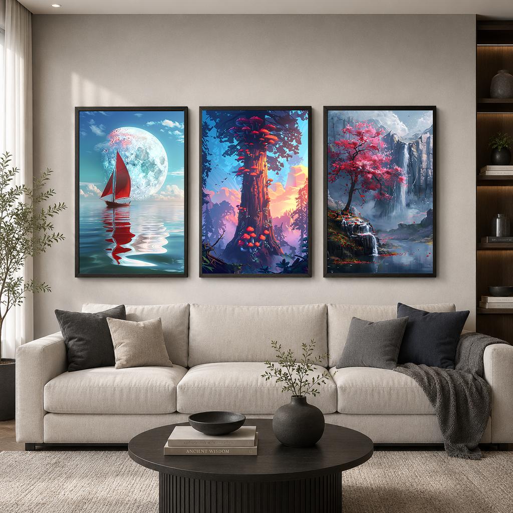 Landscape Wall Art Fantasy Natural Canvas Painting Modern Style Poster Prints for Living Room Wall Decor