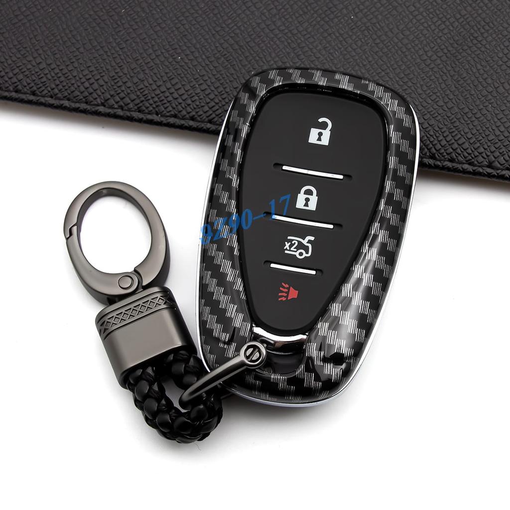 Abs Carbon Fiber Car Smart Key Cover Case For Chevrolet Blazer Trax Equinox Cruze Malibu Traverse Trailblazer Camaro