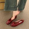 [Youshilai] Bow Fairy Shallow Mouth Single Shoes Women's Spring and Autumn New French Retro Flat-bottomed Doudou Shoes