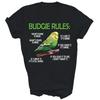 Budgie Rules Lover Parakeet Bird Budgerigar T Shirt Vintage Graphic Casual Unisex Designer Clothes Stretched Homme