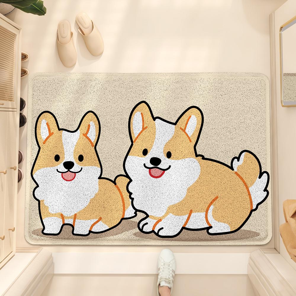 

Мультяшный пес Вход в дверь Скребущий песок Пылезащитный коврик Шелковое кольцо Бытовой Коврик для входной двери Нескользящий Износостойкий 60 * 90Cm (edge pressing)