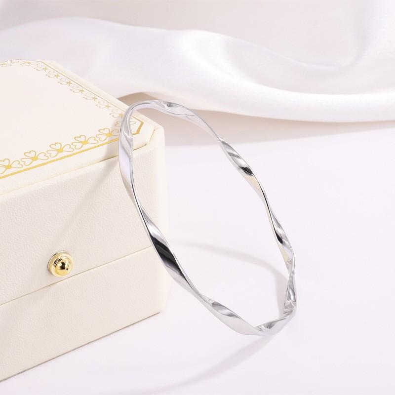 Zlatý titanový ocelový nerezový ocelový intarzovaný zirkonový pozlacený náramek stříbrný klasický jednoduchý styl růžové šaty vhodné pro ženy denní nošení