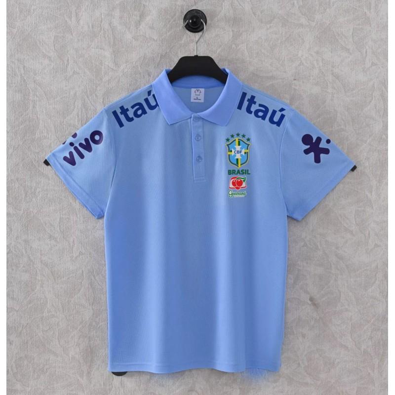 Mens Quick Dry Football Training Jersey Sportswear Brazil Team Polo Shirt Cycling