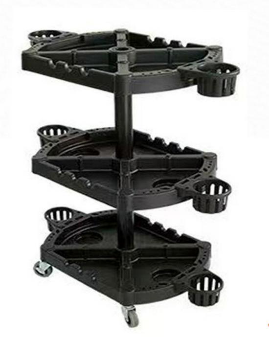 Portable Three-Layer Tool Cart for Car Detailing and Hair Salons