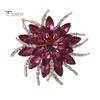 Classic Handmade Colorful Rhinestones Flower Shape Brooch Pin Vintage Hat Scarf Shawl Badge Bridal Gift Dress Accessories