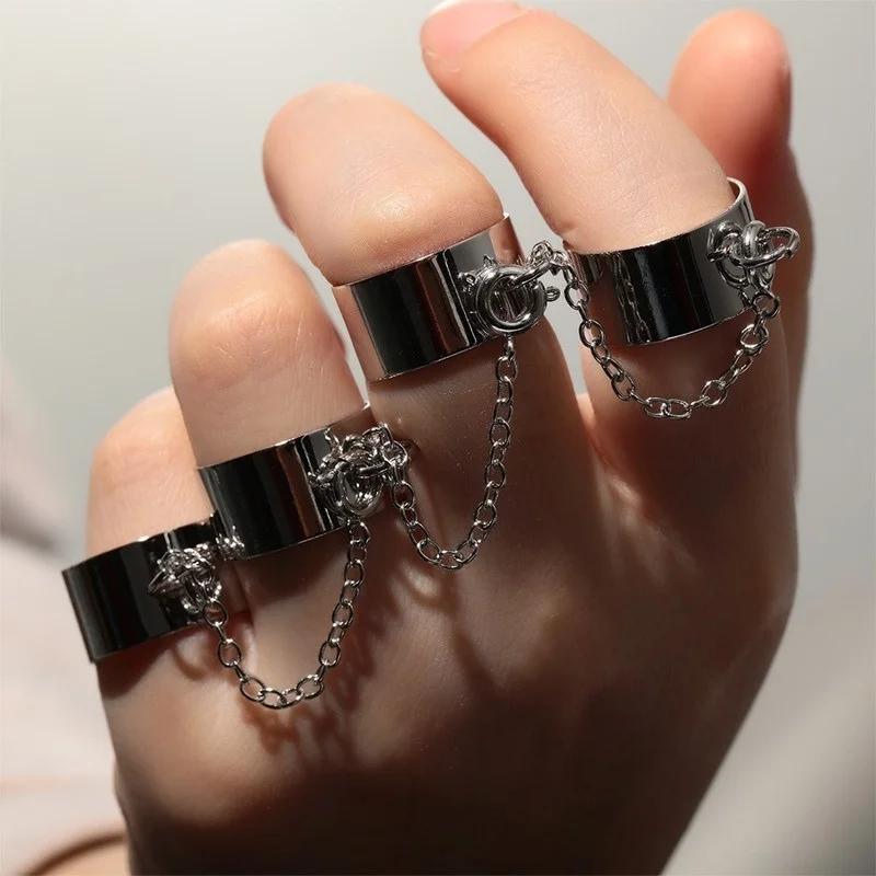 Boho Joint Finger Rings Open Male and Female One-piece Dark Ring Index for Women Minimal Simple Minimalist Jewelry Accessories