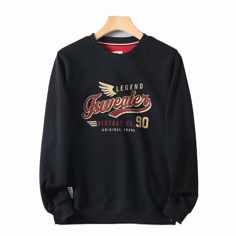 320g Heavyweight American-Style Terry Cotton Pullover Sweatshirt for Men, Spring and Autumn, Vintage Print, Long-Sleeve Casual Top