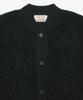 GOLDEN SUNSHINE Wool Boucle Round Neck Cardigan_Black