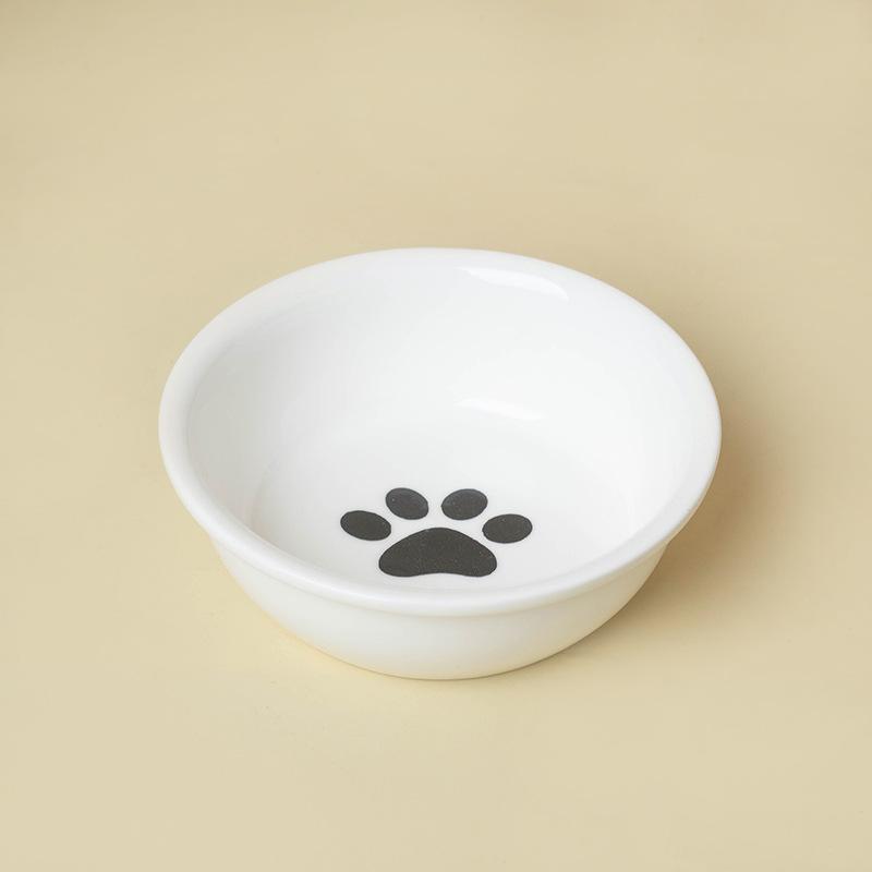 Ceramic Cat Bowl Lace Polka Dot Pet Bowl Anti-Black Chin Cat Food Bowl Cat Food Bowl Small Dog Teddy Pet Supplies