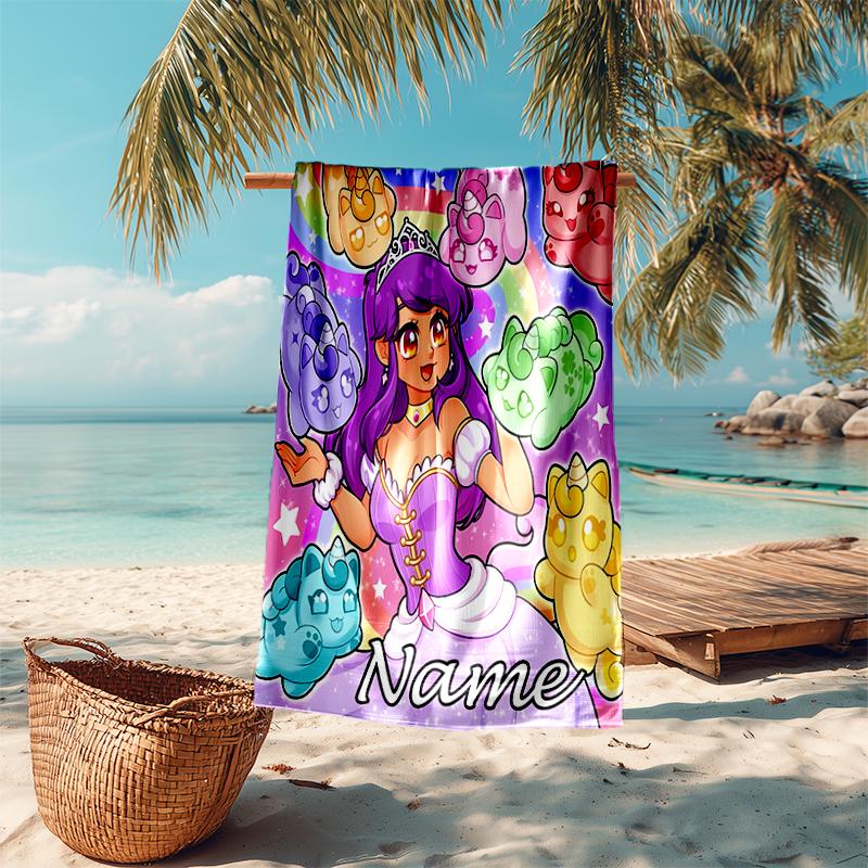 Asciugamano da spiaggia personalizzato con motivo Aphmau - morbido, assorbente, ad asciugatura rapida, perfetto per nuotare, campeggio e bagni